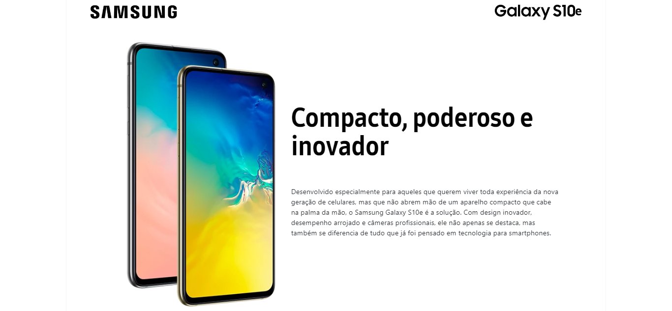  Smartphone Samsung Galaxy S10e 128GB 6GB RAM Tela 5,8